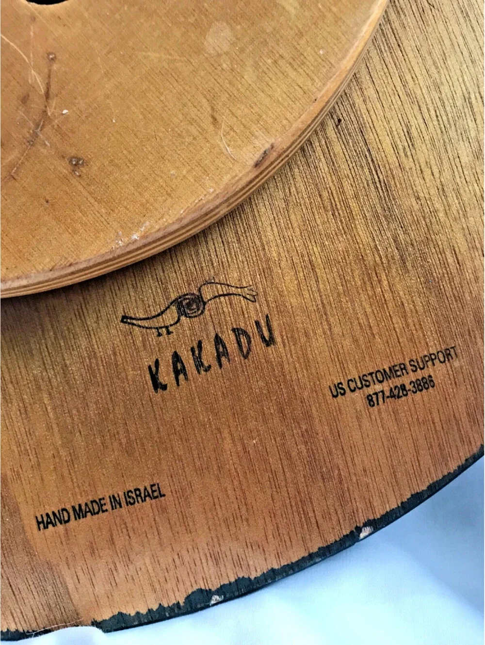Kakadu Art Lazy Susan Tray Handpainted Signed by Reut Shahar Approx. 17.75” Worn
